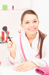 Image showing lovely woman with brush