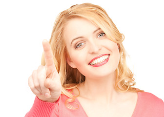 Image showing businesswoman pointing her finger