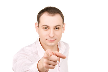 Image showing businessman pointing his finger