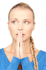 Image showing praying businesswoman