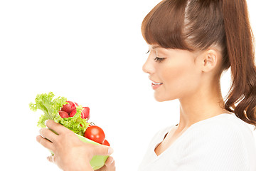 Image showing beautiful housewife with vegetables