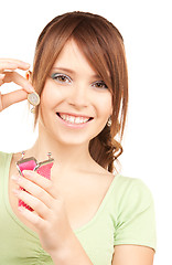 Image showing lovely teenage girl with purse and money