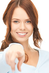 Image showing businesswoman pointing her finger