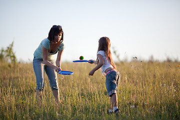 Image showing Teaching to play tennis