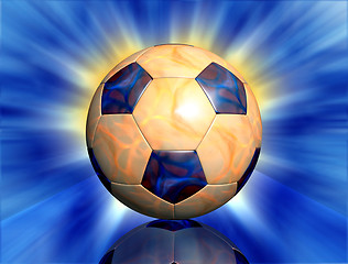 Image showing Soccer ball with flames on the surface