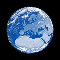 Image showing Europe on blue Earth