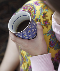 Image showing Woman with cofee