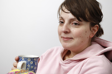 Image showing Woman with cofee