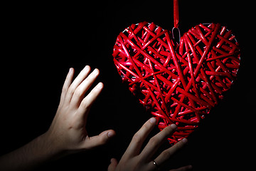 Image showing Hand made red heart