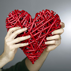 Image showing Hand made red heart