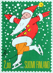 Image showing Santa on Skates Stamp