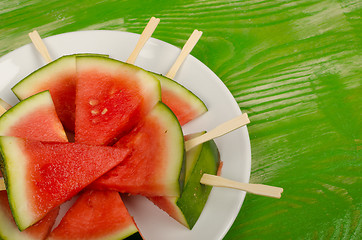 Image showing Watermelon lollies