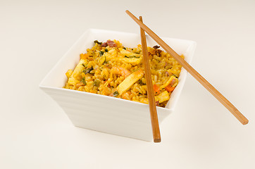 Image showing Bowl of Singapore rice