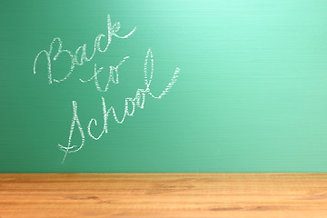 Image showing Chalkboard with Handwriting Back to School with Copy Space