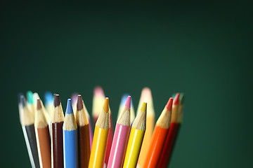 Image showing School Colored Pencils With Extreme Depth of Field