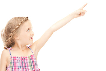 Image showing little girl pointing her finger