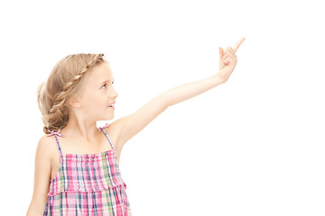 Image showing little girl pointing her finger