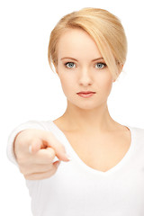 Image showing  businesswoman pointing her finger