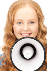 Image showing woman with megaphone