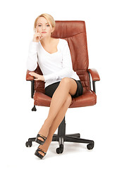 Image showing  young businesswoman sitting in chair	 