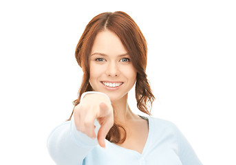 Image showing businesswoman pointing her finger