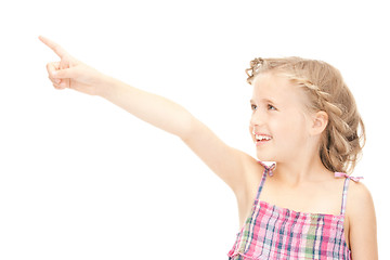 Image showing little girl pointing her finger