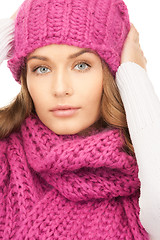 Image showing beautiful woman in winter hat