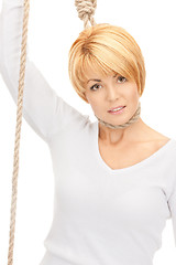 Image showing business woman with the noose