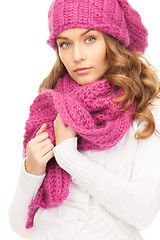 Image showing beautiful woman in winter hat