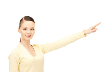 Image showing businesswoman pointing her finger