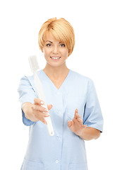 Image showing doctor with toothbrush