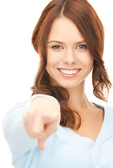 Image showing businesswoman pointing her finger