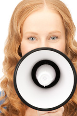 Image showing woman with megaphone