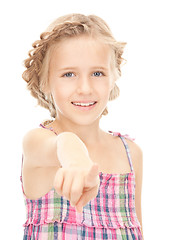 Image showing little girl pointing her finger