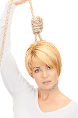 Image showing business woman with the noose