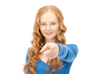 Image showing businesswoman pointing her finger