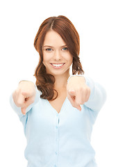 Image showing businesswoman pointing her finger