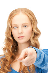 Image showing businesswoman pointing her finger