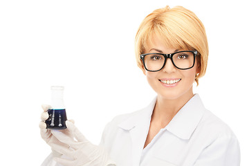 Image showing lab worker holding up test tube