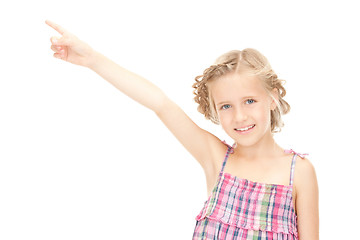 Image showing little girl pointing her finger