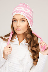 Image showing beautiful woman in winter hat