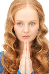 Image showing praying businesswoman