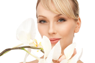 Image showing beautiful woman with orchid flower 