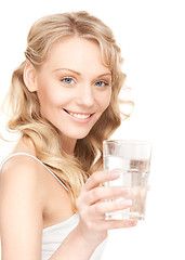 Image showing beautiful woman with glass of water