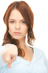 Image showing businesswoman pointing her finger