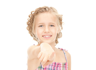 Image showing little girl pointing her finger