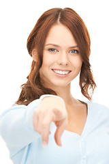 Image showing businesswoman pointing her finger