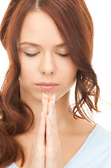 Image showing praying businesswoman