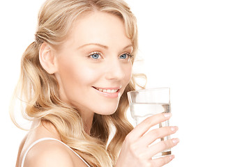 Image showing beautiful woman with glass of water