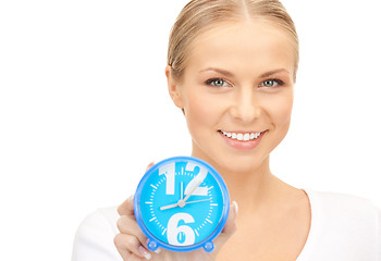 Image showing woman holding alarm clock